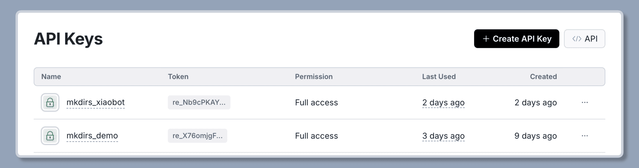 Resend Keys